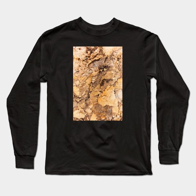 Ocean Eroded Rock Formation Long Sleeve T-Shirt by textural